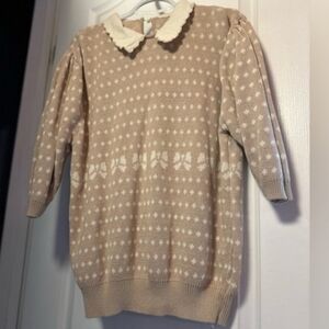Vintage Grandpa Coquette Knit Sweater Peter Pan Collar